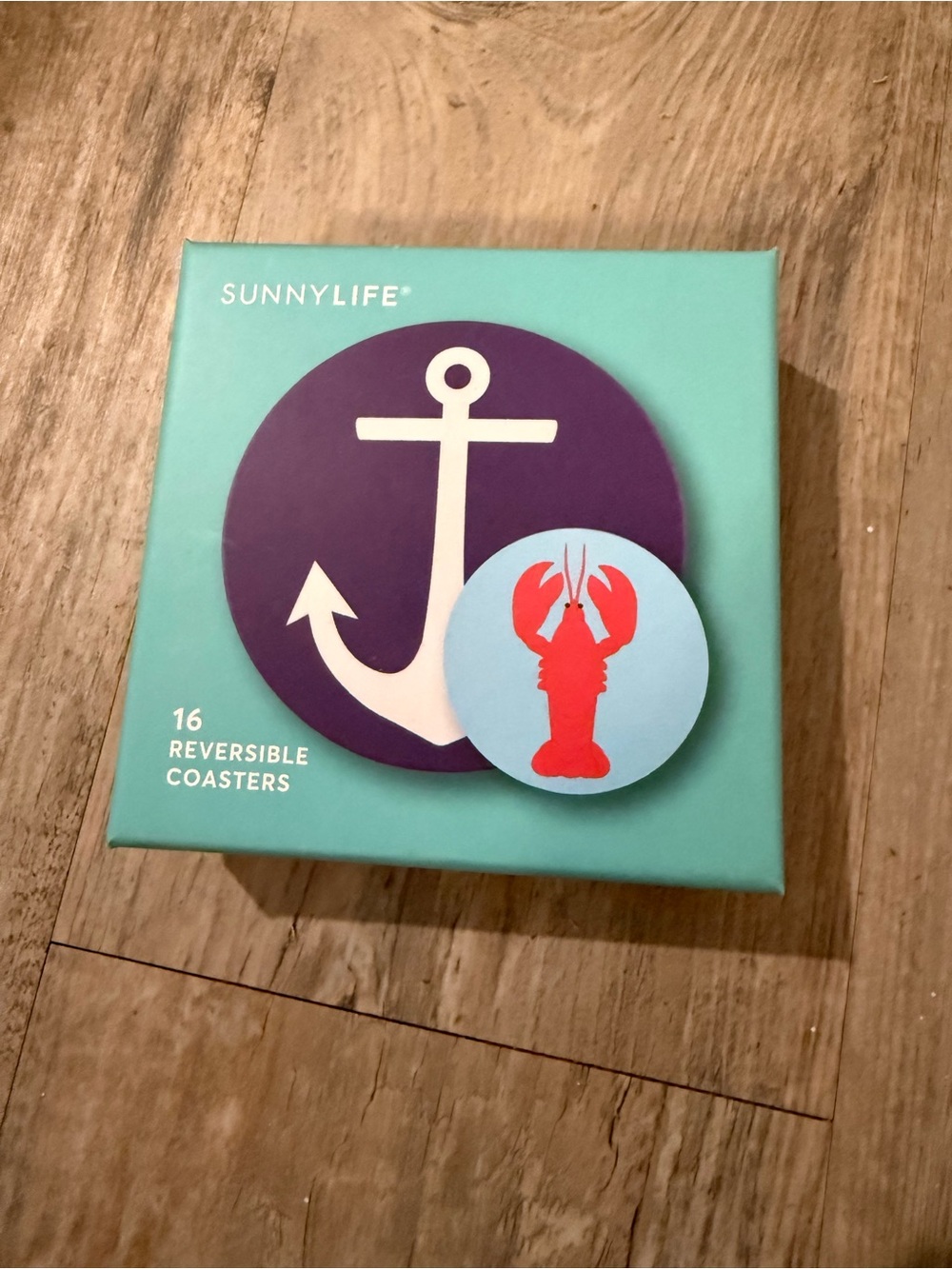 Sunnylife Blue, White & Red Nautical Reversible Coasters